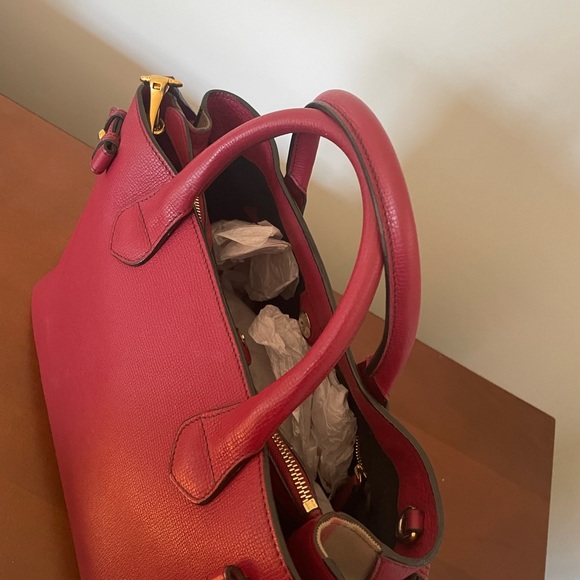 Burberry red banner bag size medium house check plaid used - Picture 8 of 9